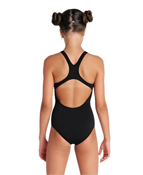 Traje de baño para niña Swim Pro Solid Negro-Blanco
