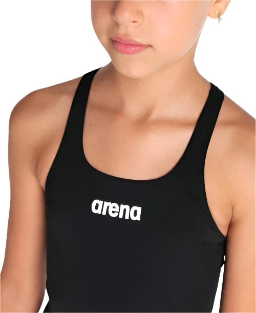 Traje de baño para niña Swim Pro Solid Negro-Blanco