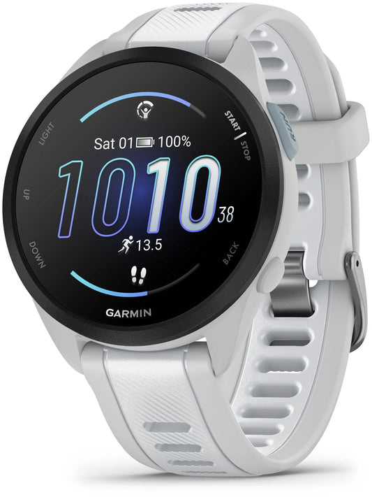 Garmin Forerunner 165 Music Mist Gray_Whitestone - Front turn right