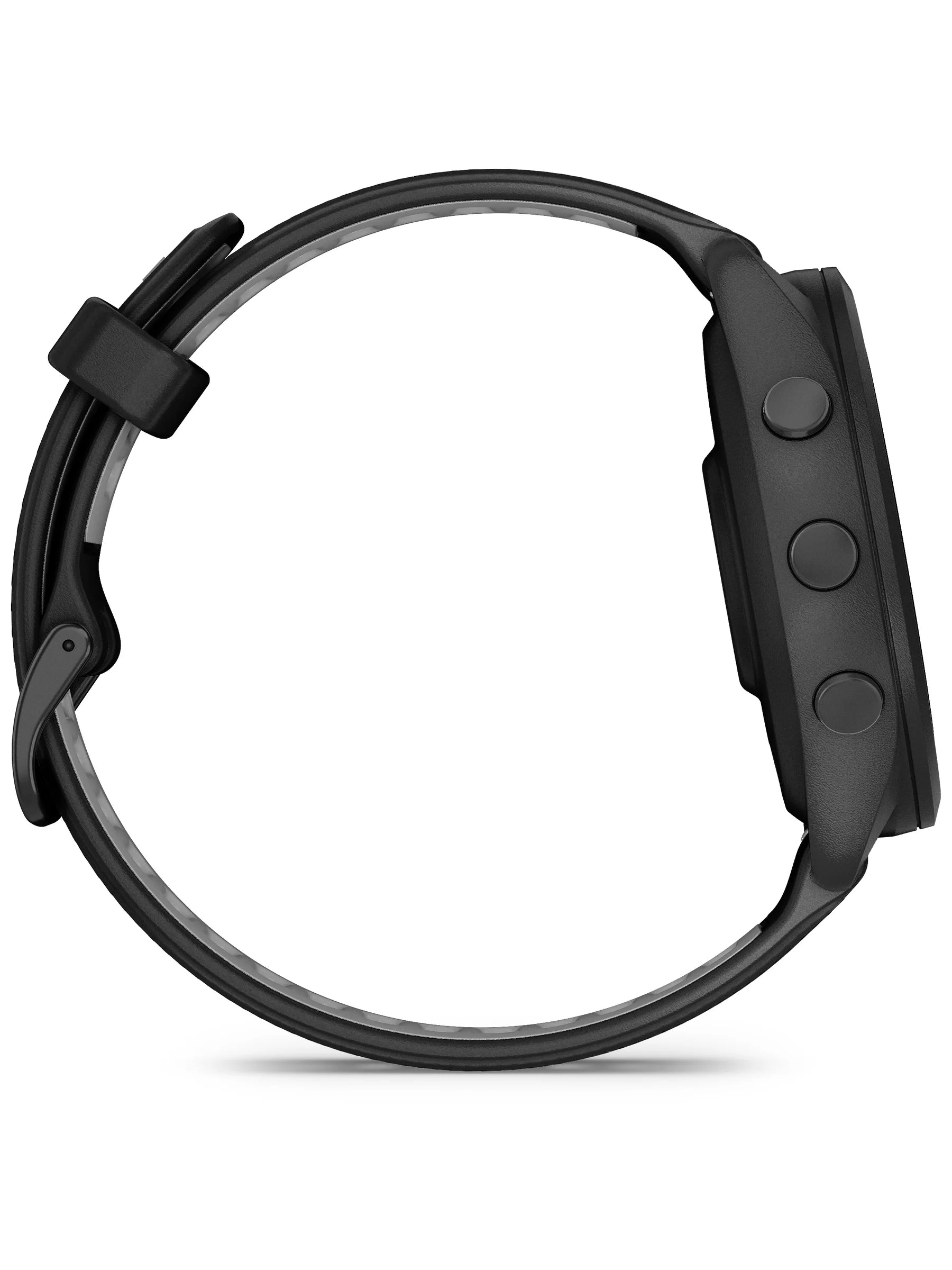 Garmin Forerunner 265 Black Bezeland Case with Black_Powder Gray Silicone Band - Side 2