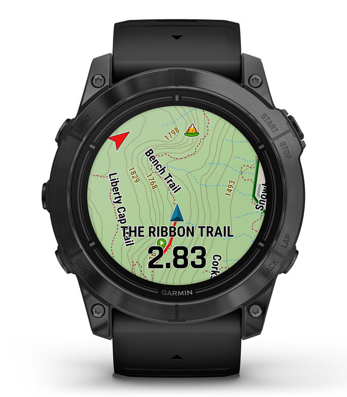 Garmin epix Pro Saphire Gen2 CarbonGray DLC Titanium with Black Band - Front 2