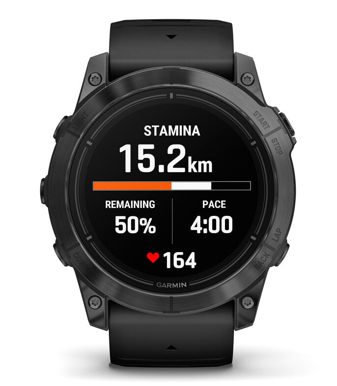 Garmin epix Pro Saphire Gen2 CarbonGray DLC Titanium with Black Band - Front 3