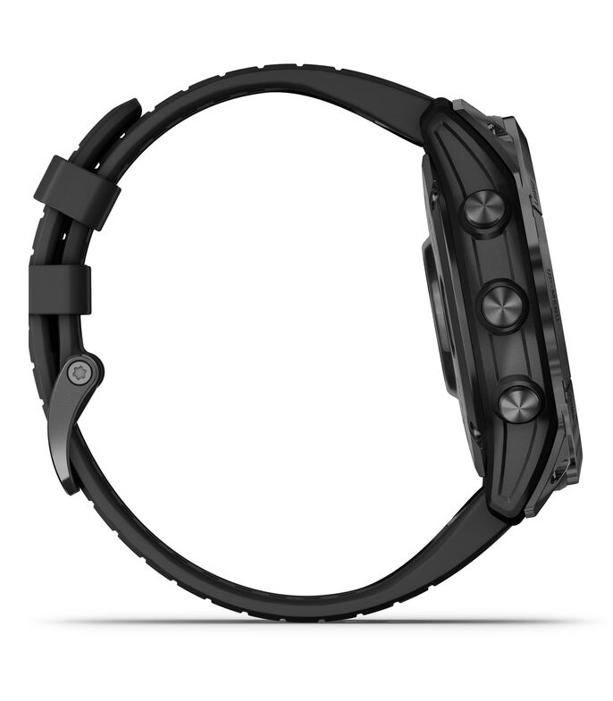 Garmin epix Pro Saphire Gen2 CarbonGray DLC Titanium with Black Band - Side