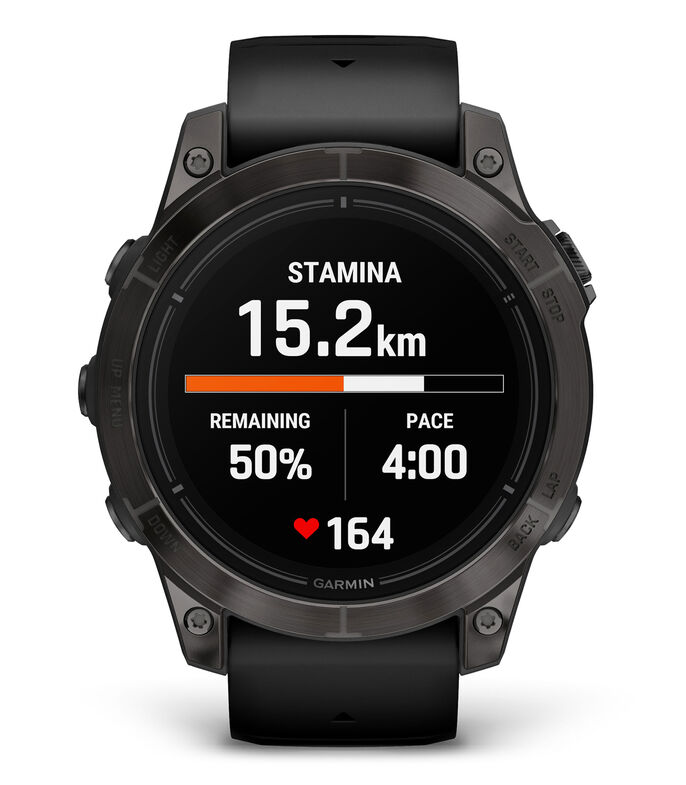 Garmin epix Pro Saphire Gen2 CarbonGray DLC Titanium with Black Band - Front 2