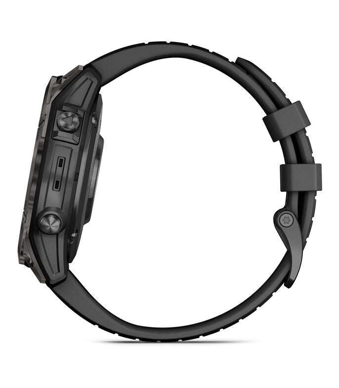 Garmin epix Pro Saphire Gen2 CarbonGray DLC Titanium with Black Band - Side 2