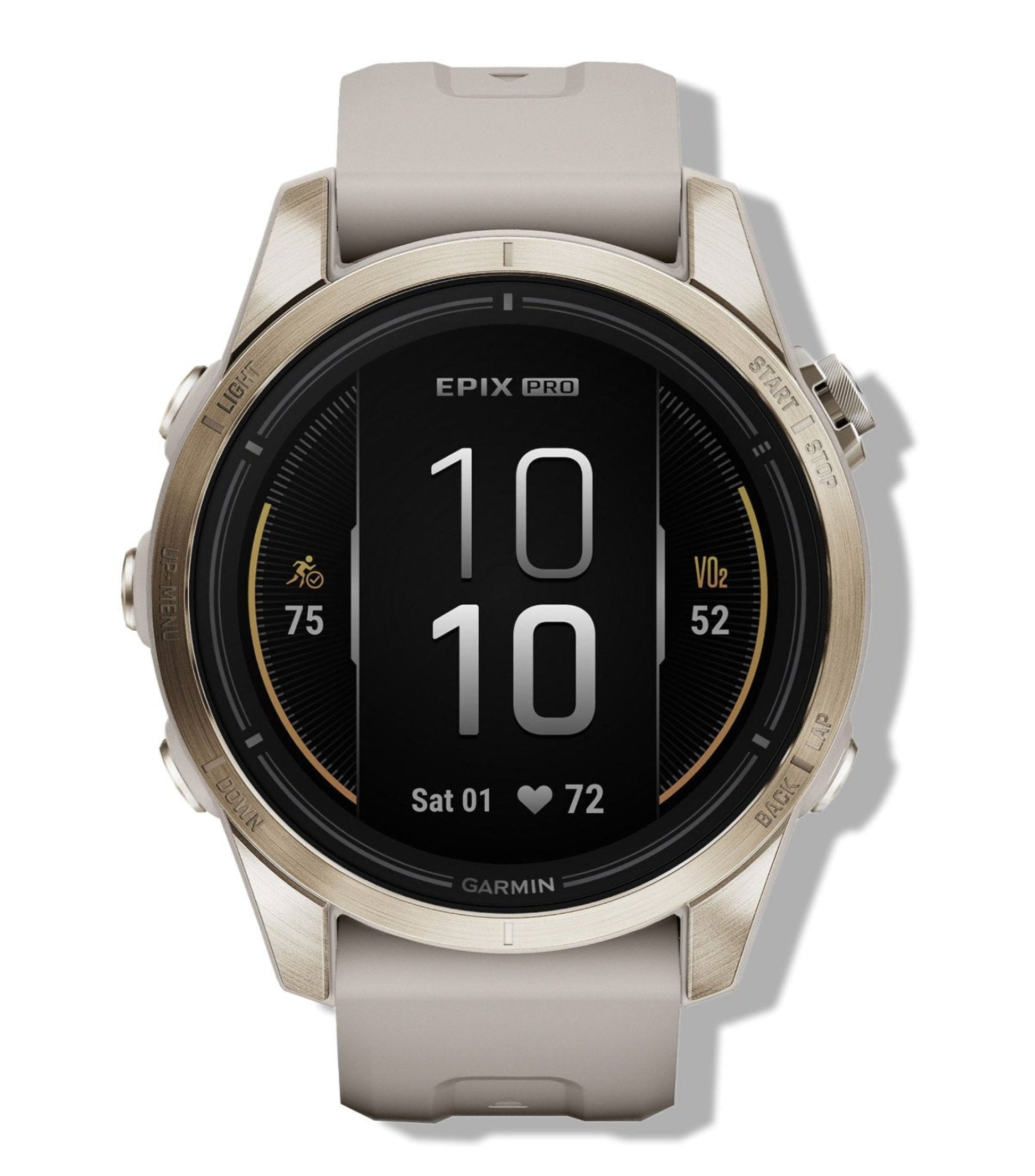 Garmin epix Pro Saphire Gen 2 Gold Light Sand Band - Front