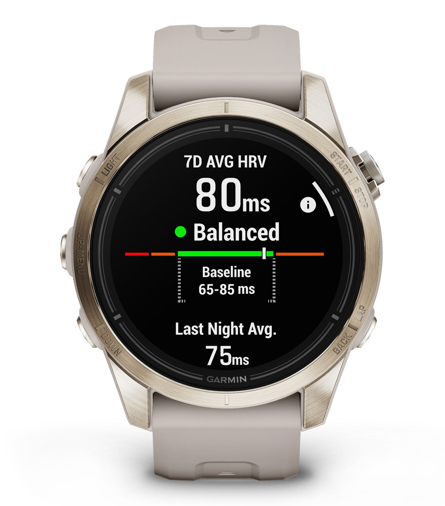 Garmin epix Pro Saphire Gen 2 Gold Light Sand Band - Frontg 4