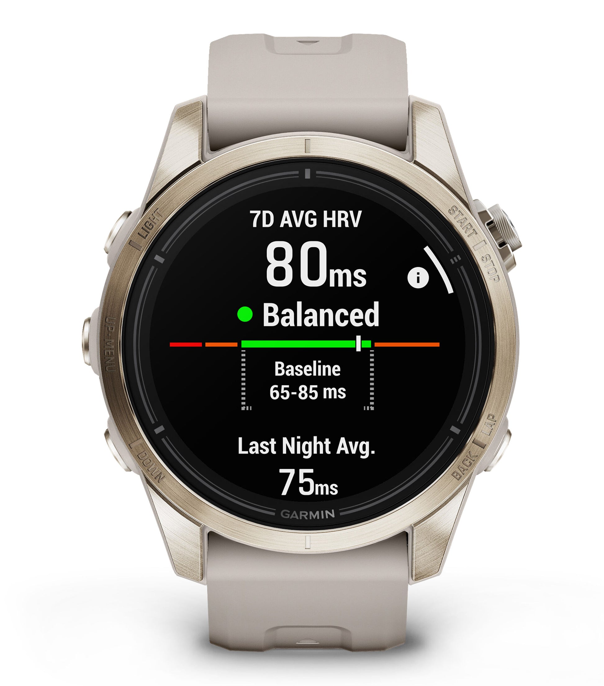 Garmin epix Pro Saphire Gen 2 Gold Light Sand Band - Frontg 4