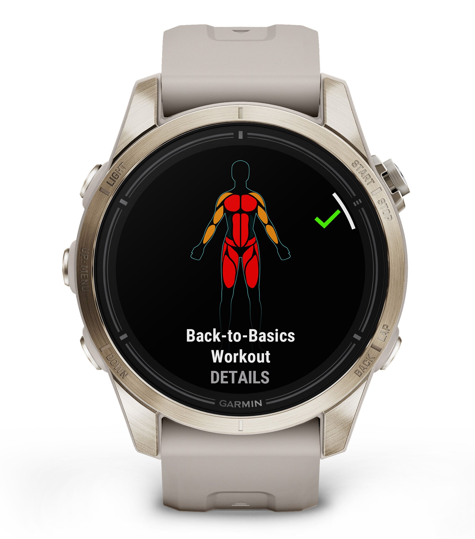 Garmin epix Pro Saphire Gen 2 Gold Light Sand Band - Front 7