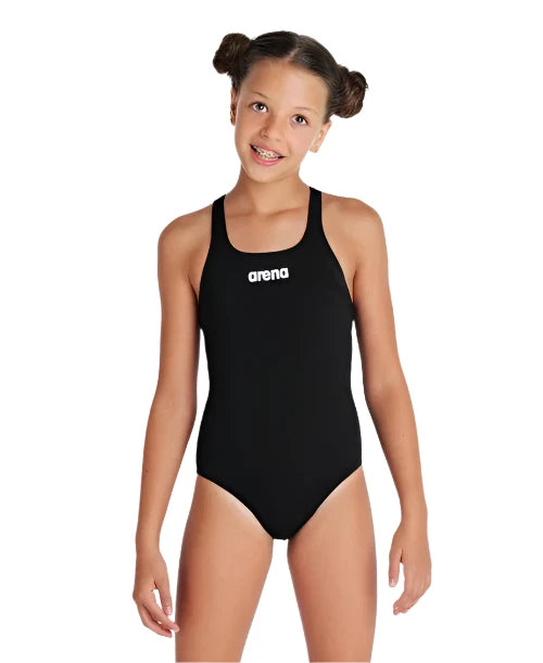 Traje de baño para niña Swim Pro Solid Negro-Blanco